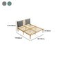 Glam Golden Frame Bed with Metal Legs and Upholstered Headboard