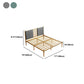 Glam Golden Frame Bed with Metal Legs and Upholstered Headboard