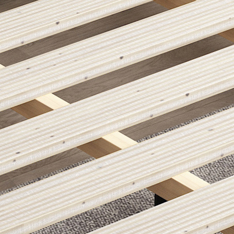 Soild Wood Bed with Camelback Panel Headboard and Metal Legs Clearhalo 'Bedroom Furniture' 'Beds' 'furn' 'furn_beds' 'Furniture' 5809436