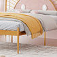 Glam Open-Frame Bed with Upholstered Headboard and Metal Legs Clearhalo 'Bedroom Furniture' 'Beds' 'furn' 'furn_beds' 'Furniture' 5809510