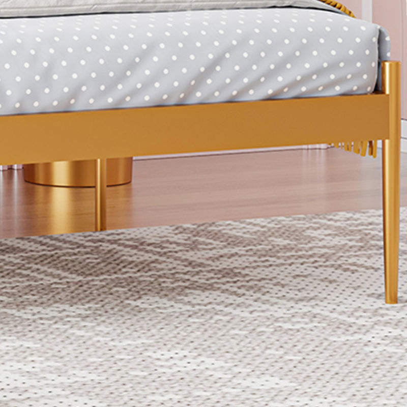 Glam Open-Frame Bed with Upholstered Headboard and Metal Legs Clearhalo 'Bedroom Furniture' 'Beds' 'furn' 'furn_beds' 'Furniture' 5809511