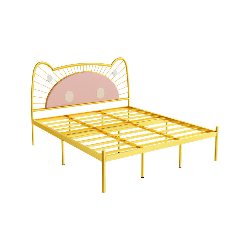 Glam Open-Frame Bed with Upholstered Headboard and Metal Legs Clearhalo 'Bedroom Furniture' 'Beds' 'furn' 'furn_beds' 'Furniture' 5809514