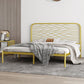 Glam Iron Open-Frame Bed with Rectangle Headboard and Metal Legs