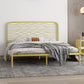 Glam Iron Open-Frame Bed with Rectangle Headboard and Metal Legs