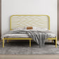 Glam Iron Open-Frame Bed with Rectangle Headboard and Metal Legs