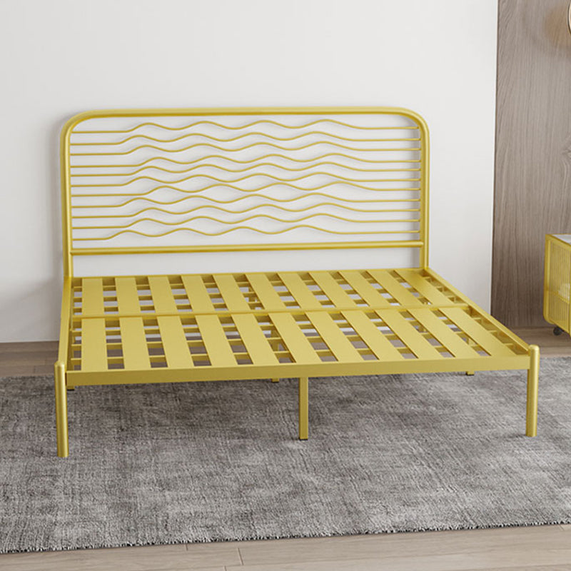 Glam Iron Open-frame bed met rechthoekige hoofdeinde en metalen benen