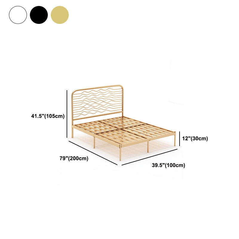 Glam Iron Open-frame bed met rechthoekige hoofdeinde en metalen benen