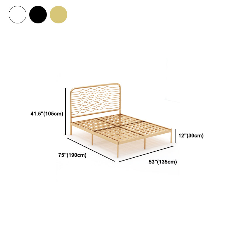 Glam Iron Open-frame bed met rechthoekige hoofdeinde en metalen benen