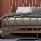 Glam Iron Frame Bed with Open-Frame Arched Headboard and Metal Legs