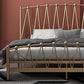 Glam Iron Frame Bed with Open-Frame Arched Headboard and Metal Legs