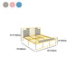 Glam Rectangular Headboard Bed with Golden Metal Legs Standard Bed