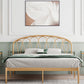 Iron Open-Frame Bed with Arched Headboard and Metal Legs Bed