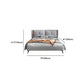 Modern Gray Wingback -bed met getufte rechthoekige hoofdeinde en metalen benen