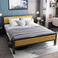 Contemporary Panel Bed with Upholstered Standard Bed in Iron Frame