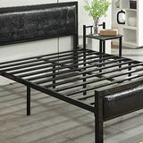 Lit de panneau contemporain avec lit standard rembourré en cadre en fer