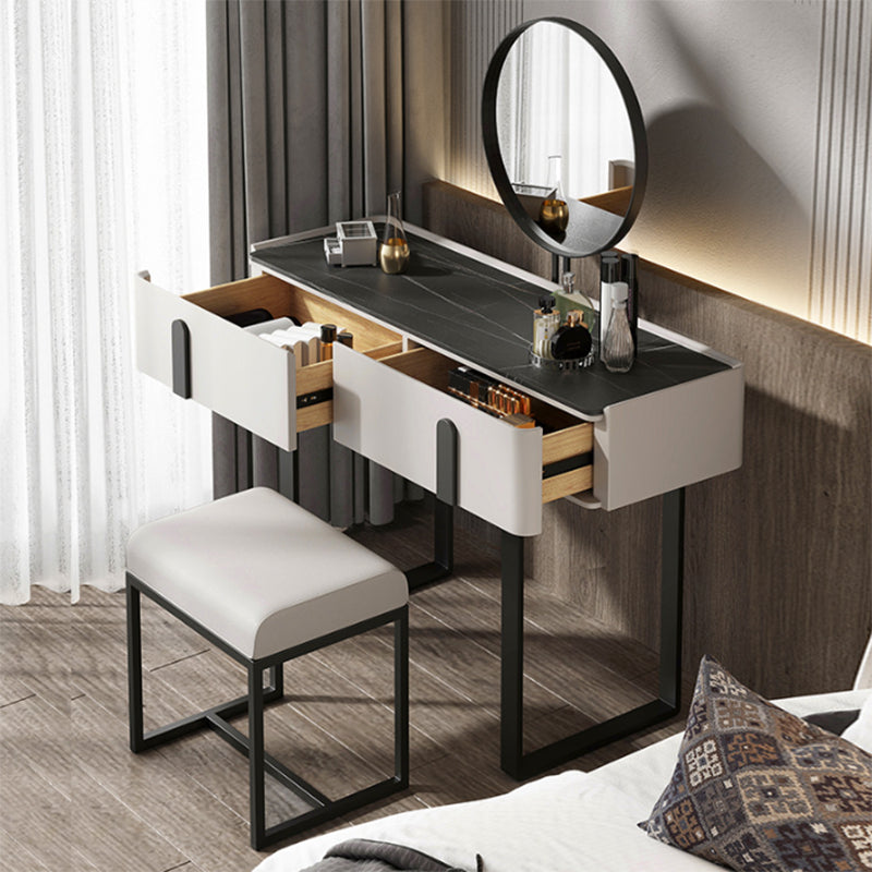 Consejo contemporáneo de tocador de piedra Tope Tope Tope con taburetes con taburetes