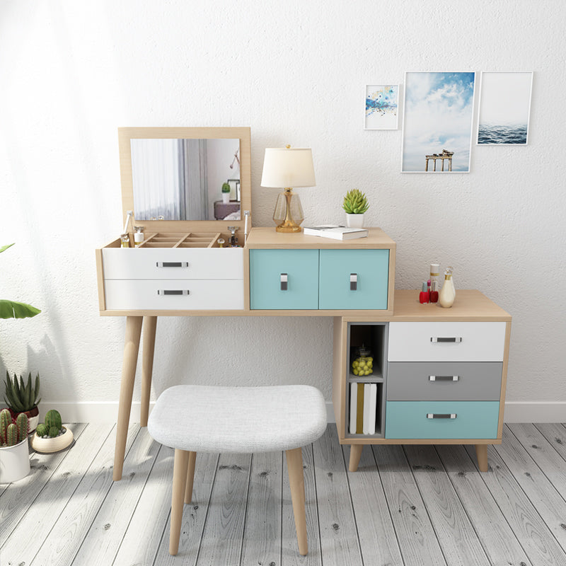 Holzflip-Top-Waschtisch-Set moderner natürlicher Waschtisch mit Schubladen