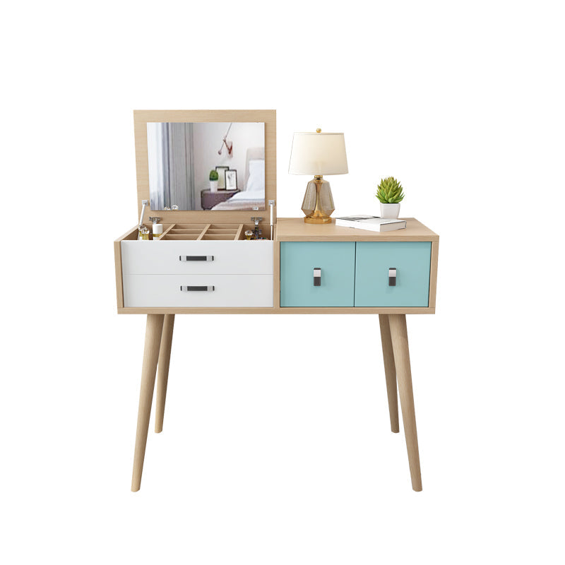 Holzflip-Top-Waschtisch-Set moderner natürlicher Waschtisch mit Schubladen