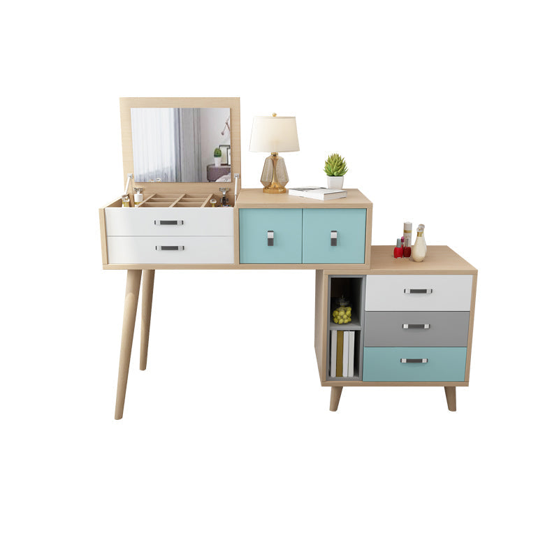 Holzflip-Top-Waschtisch-Set moderner natürlicher Waschtisch mit Schubladen