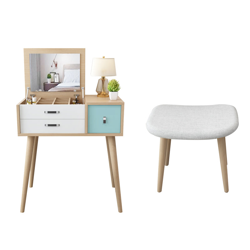 Holzflip-Top-Waschtisch-Set moderner natürlicher Waschtisch mit Schubladen