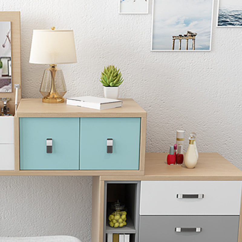 Holzflip-Top-Waschtisch-Set moderner natürlicher Waschtisch mit Schubladen