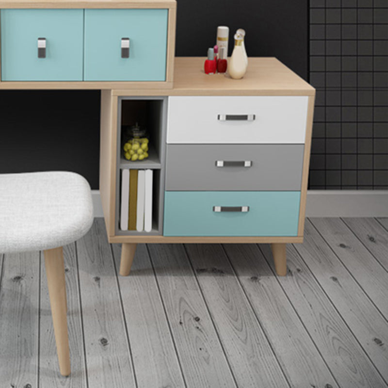 Holzflip-Top-Waschtisch-Set moderner natürlicher Waschtisch mit Schubladen