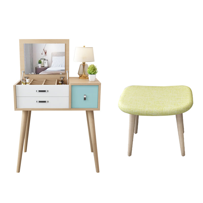 Holzflip-Top-Waschtisch-Set moderner natürlicher Waschtisch mit Schubladen