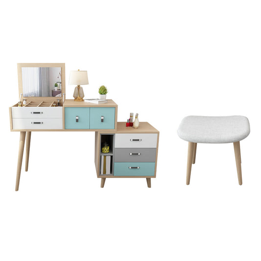 Holzflip-Top-Waschtisch-Set moderner natürlicher Waschtisch mit Schubladen