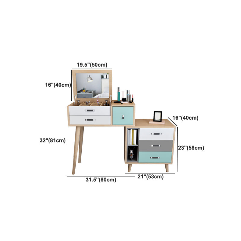 Holzflip-Top-Waschtisch-Set moderner natürlicher Waschtisch mit Schubladen