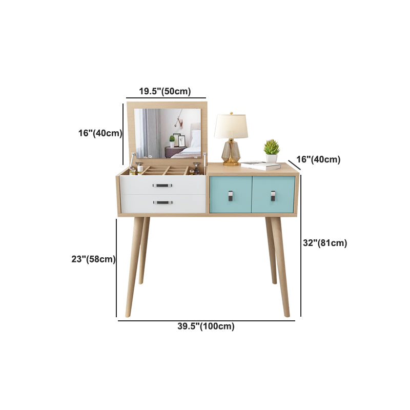 Holzflip-Top-Waschtisch-Set moderner natürlicher Waschtisch mit Schubladen