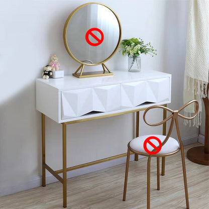 ホワイトバニティテーブルグラム33.07 "Hドレッシングテーブルとミラーとスツール