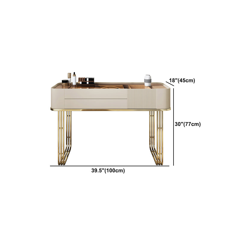 Mesa de maquillaje de tocador de vidrio con cajón, tocador glamoroso tocador