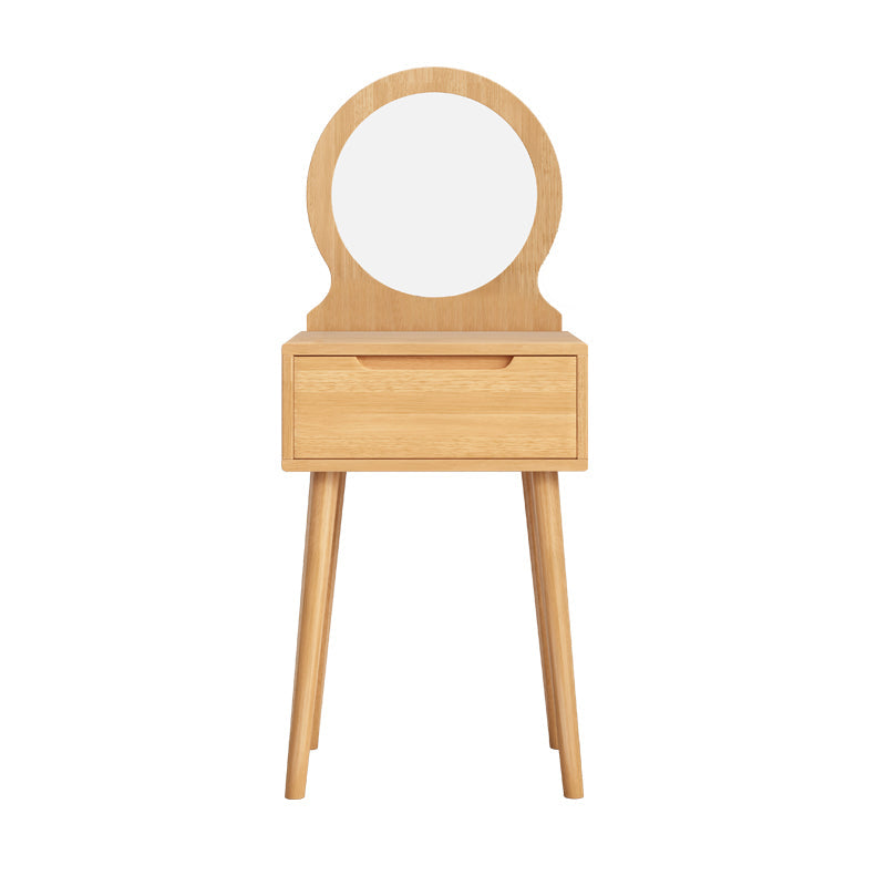 Scandinavisch massief houten dressoir 1-lading ijdelheid tafel met ontlasting en spiegel
