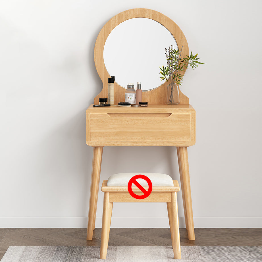 Scandinavisch massief houten dressoir 1-lading ijdelheid tafel met ontlasting en spiegel