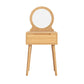 Scandinavisch massief houten dressoir 1-lading ijdelheid tafel met ontlasting en spiegel