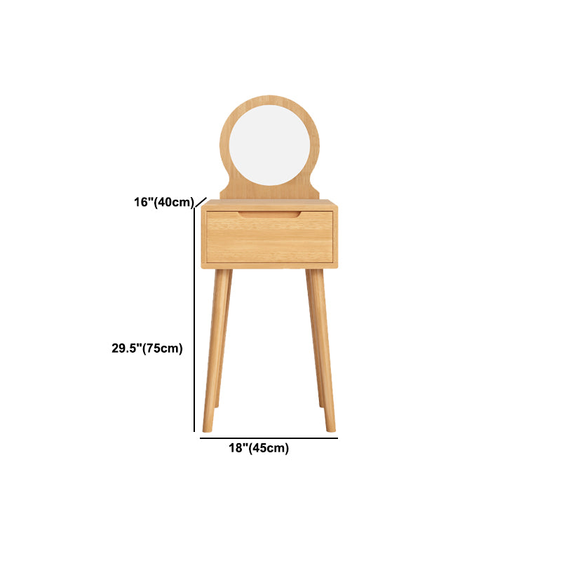 Scandinavisch massief houten dressoir 1-lading ijdelheid tafel met ontlasting en spiegel