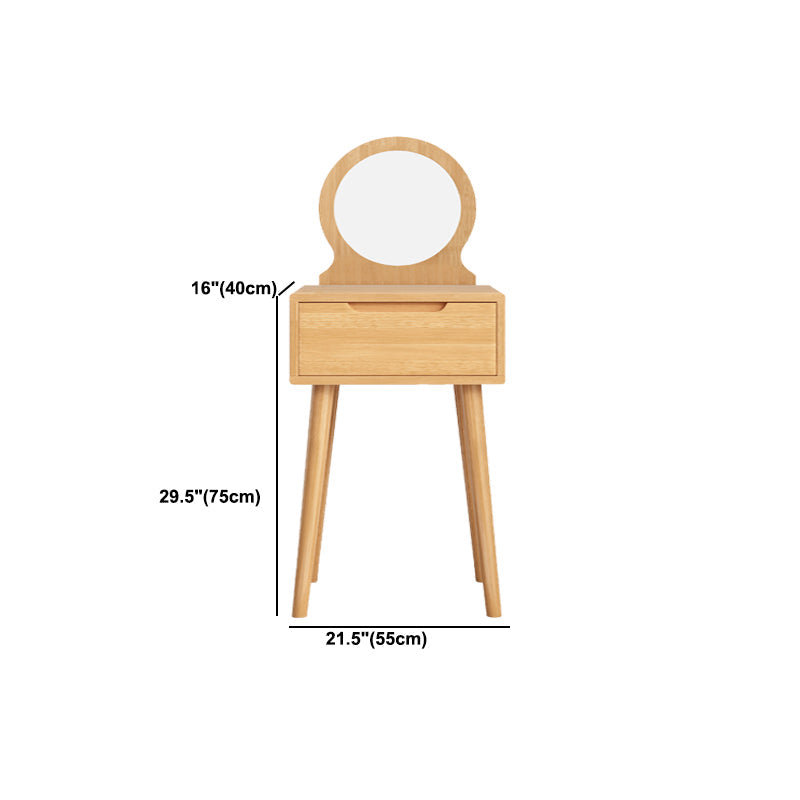 Scandinavisch massief houten dressoir 1-lading ijdelheid tafel met ontlasting en spiegel