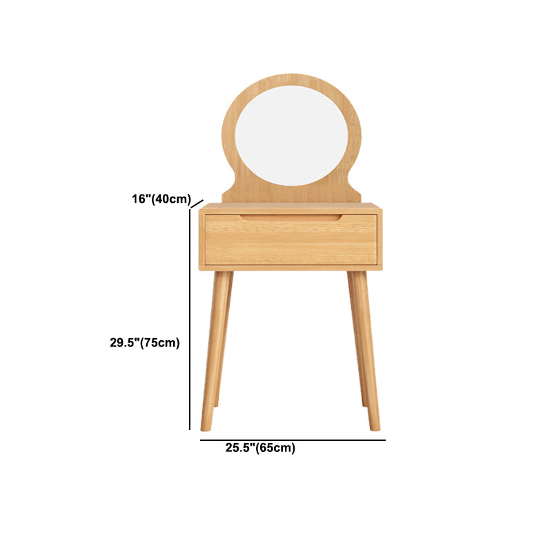 Scandinavisch massief houten dressoir 1-lading ijdelheid tafel met ontlasting en spiegel