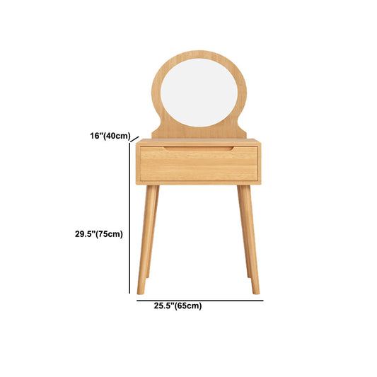 Skandinavischer Massivholzvertreter 1-Trauer-Waschtisch mit Stuhl und Spiegel