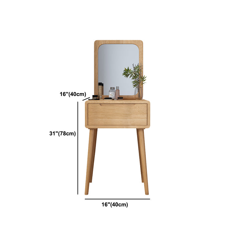 Scandinavisch massief houten dressoir 1-lading ijdelheid tafel met ontlasting en spiegel