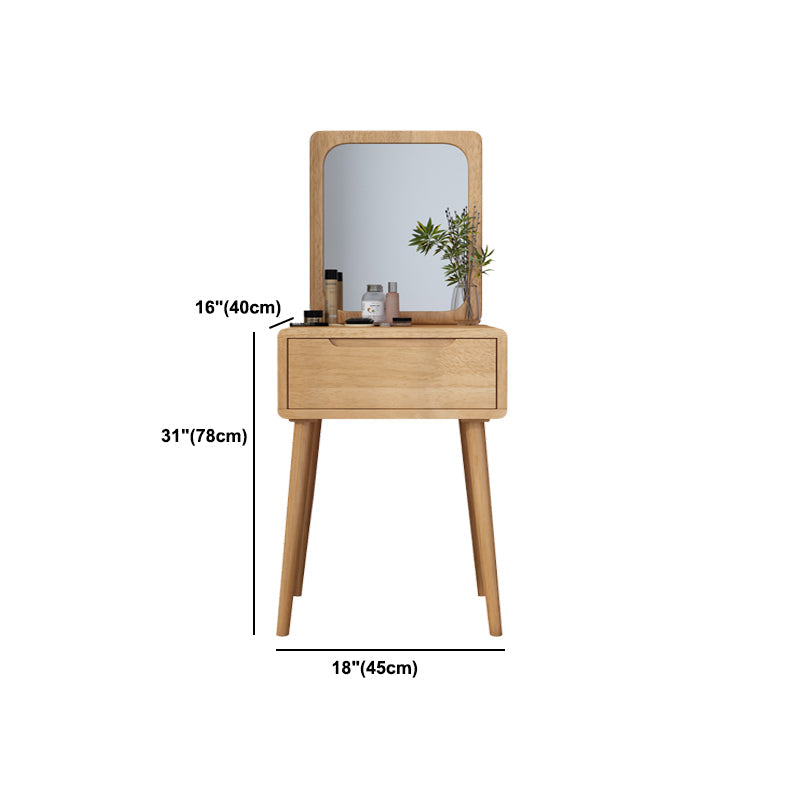 Scandinavisch massief houten dressoir 1-lading ijdelheid tafel met ontlasting en spiegel