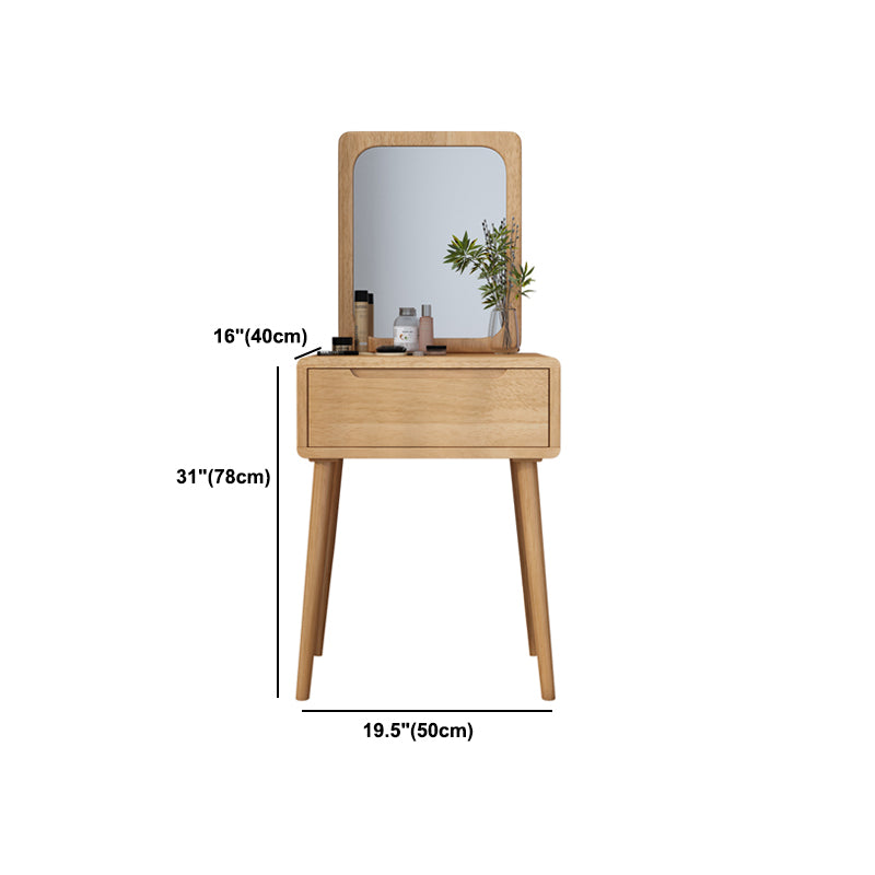 Scandinavisch massief houten dressoir 1-lading ijdelheid tafel met ontlasting en spiegel
