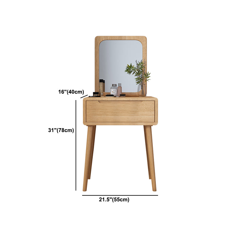 Scandinavisch massief houten dressoir 1-lading ijdelheid tafel met ontlasting en spiegel