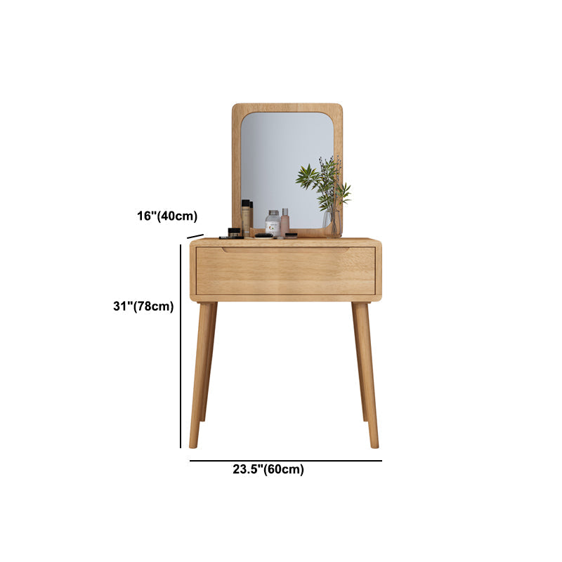 Scandinavisch massief houten dressoir 1-lading ijdelheid tafel met ontlasting en spiegel
