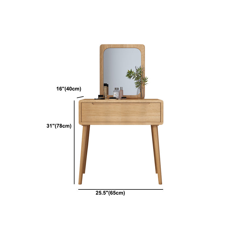 Scandinavisch massief houten dressoir 1-lading ijdelheid tafel met ontlasting en spiegel