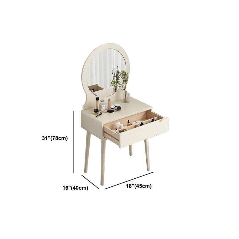 Scandinavisch massief houten dressoir 1-lading ijdelheid tafel met ontlasting en spiegel