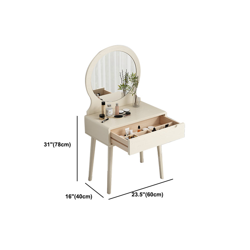 Scandinavisch massief houten dressoir 1-lading ijdelheid tafel met ontlasting en spiegel