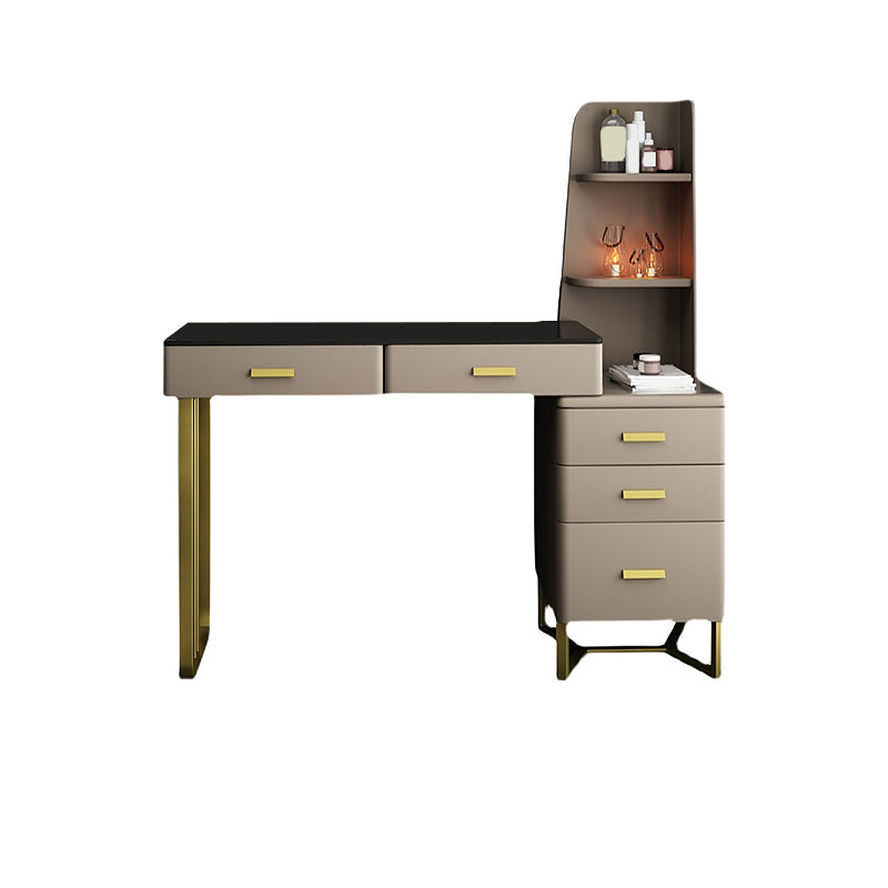 2-teiliger Waschtisch mit gepolstertem Hocker Metall Make-up Eitelkeit