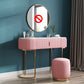Glam Marble Top Vanity Table 30.15" H Makeup Dressing Table Set Makeup Vanity & Stools Pink Clearhalo 'Bedroom Furniture' 'furn' 'furn_makeup_vanities' 'Furniture' 'Makeup Vanities' 'makeup_vanities' 5810403