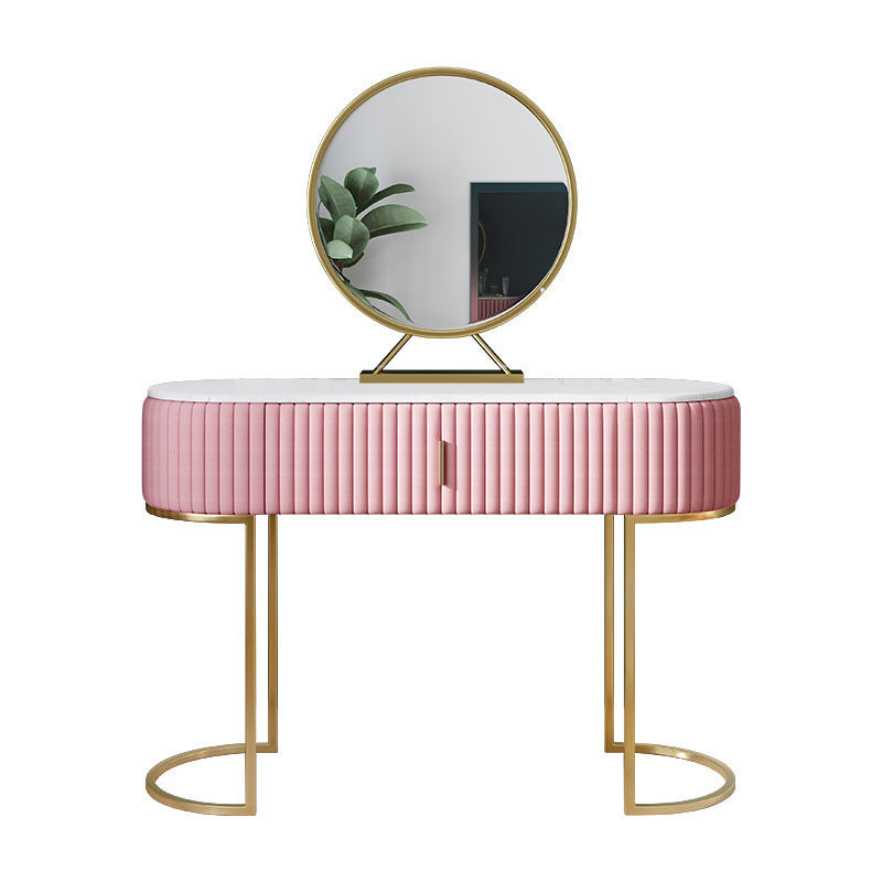 Glam Marble Top Vanity Table 30.15" H Makeup Dressing Table Set Clearhalo 'Bedroom Furniture' 'furn' 'furn_makeup_vanities' 'Furniture' 'Makeup Vanities' 'makeup_vanities' 5810405